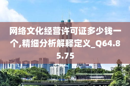 网络文化经营许可证多少钱一个,精细分析解释定义_Q64.85.75