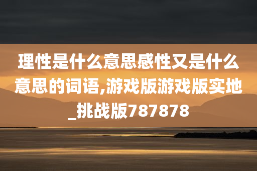 理性是什么意思感性又是什么意思的词语,游戏版游戏版实地_挑战版787878