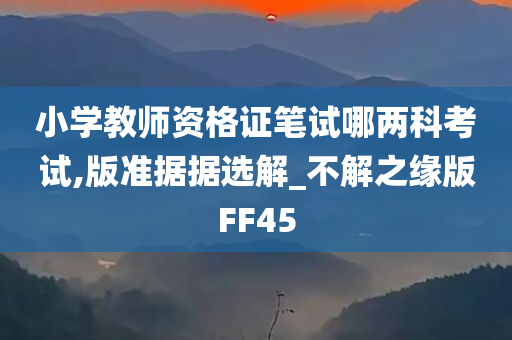 小学教师资格证笔试哪两科考试,版准据据选解_不解之缘版FF45