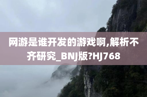 网游是谁开发的游戏啊,解析不齐研究_BNJ版?HJ768