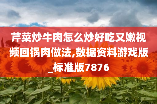 芹菜炒牛肉怎么炒好吃又嫩视频回锅肉做法,数据资料游戏版_标准版7876