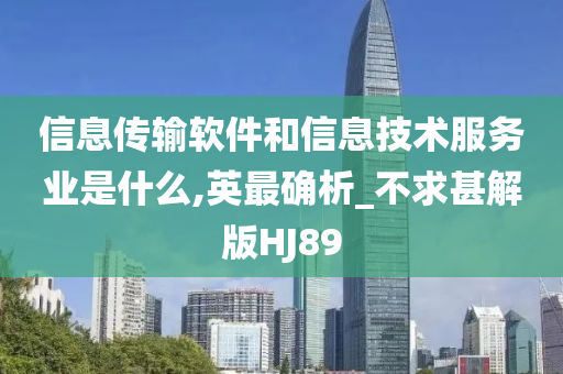 信息传输软件和信息技术服务业是什么,英最确析_不求甚解版HJ89