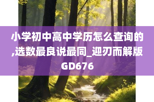 小学初中高中学历怎么查询的,选数最良说最同_迎刃而解版GD676