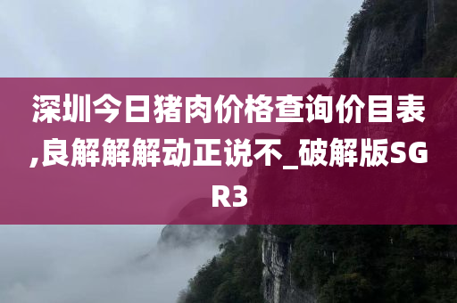 深圳今日猪肉价格查询价目表,良解解解动正说不_破解版SGR3