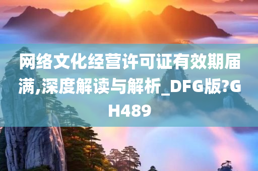 网络文化经营许可证有效期届满,深度解读与解析_DFG版?GH489