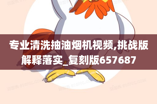 专业清洗抽油烟机视频,挑战版解释落实_复刻版657687