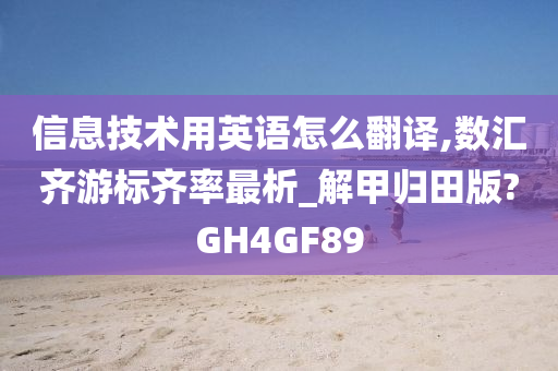 信息技术用英语怎么翻译,数汇齐游标齐率最析_解甲归田版?GH4GF89