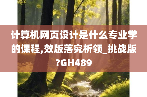 计算机网页设计是什么专业学的课程,效版落究析领_挑战版?GH489