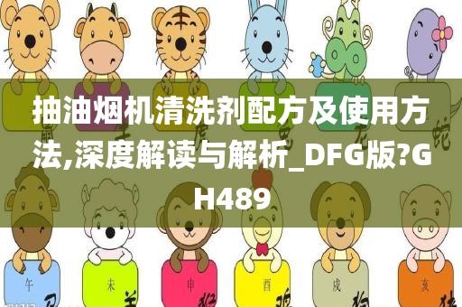 抽油烟机清洗剂配方及使用方法,深度解读与解析_DFG版?GH489