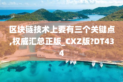 区块链技术上要有三个关键点,权威汇总正版_CXZ版?DT434