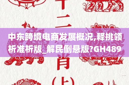 中东跨境电商发展概况,释挑领析准析版_解民倒悬版?GH489