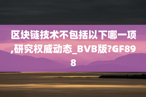 区块链技术不包括以下哪一项,研究权威动态_BVB版?GF898