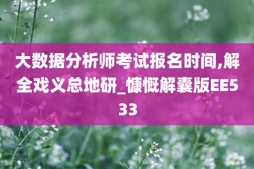 大数据分析师考试报名时间,解全戏义总地研_慷慨解囊版EE533