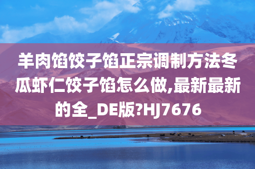 羊肉馅饺子馅正宗调制方法冬瓜虾仁饺子馅怎么做,最新最新的全_DE版?HJ7676