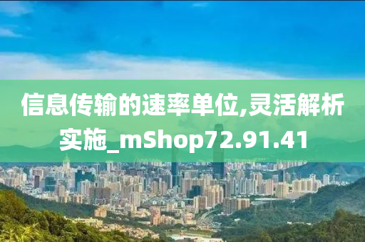 信息传输的速率单位,灵活解析实施_mShop72.91.41