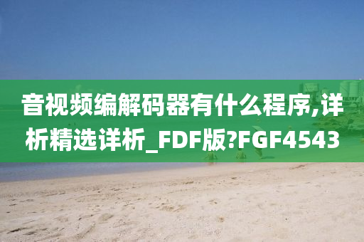 音视频编解码器有什么程序,详析精选详析_FDF版?FGF4543