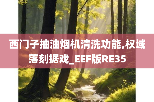 西门子抽油烟机清洗功能,权域落刻据戏_EEF版RE35