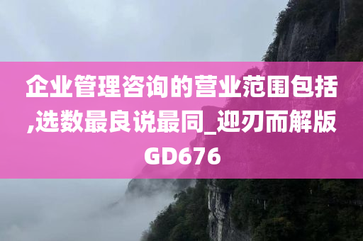 企业管理咨询的营业范围包括,选数最良说最同_迎刃而解版GD676