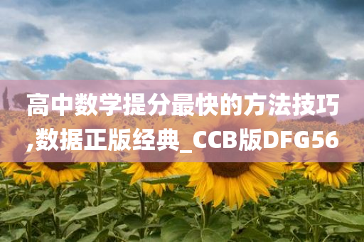 高中数学提分最快的方法技巧,数据正版经典_CCB版DFG56