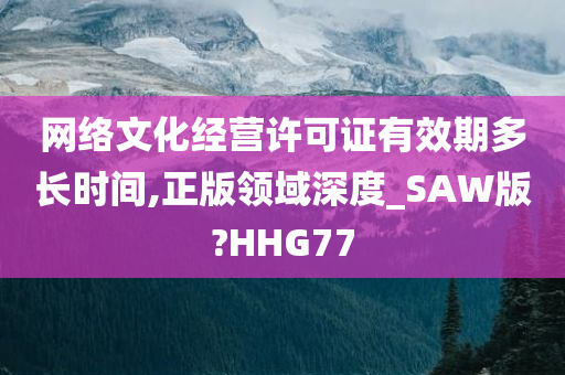 网络文化经营许可证有效期多长时间,正版领域深度_SAW版?HHG77