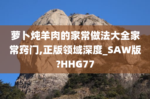 萝卜炖羊肉的家常做法大全家常窍门,正版领域深度_SAW版?HHG77