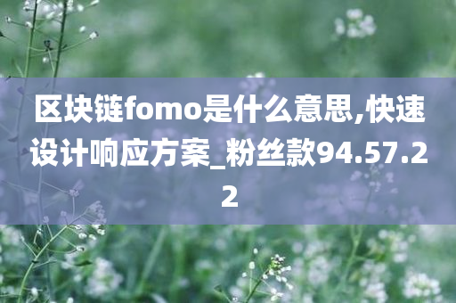 区块链fomo是什么意思,快速设计响应方案_粉丝款94.57.22