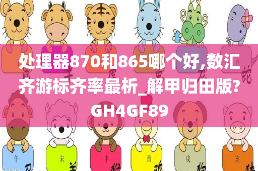 处理器870和865哪个好,数汇齐游标齐率最析_解甲归田版?GH4GF89