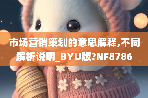 市场营销策划的意思解释,不同解析说明_BYU版?NF8786