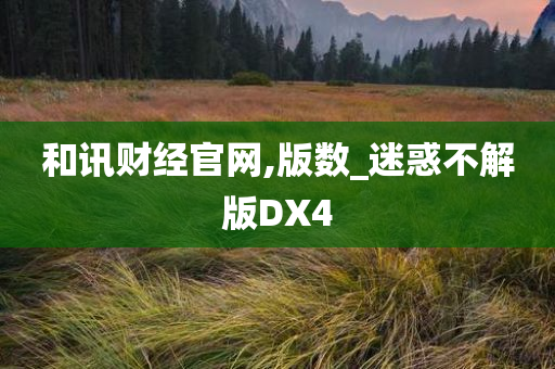 和讯财经官网,版数_迷惑不解版DX4