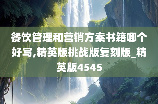 餐饮管理和营销方案书籍哪个好写,精英版挑战版复刻版_精英版4545