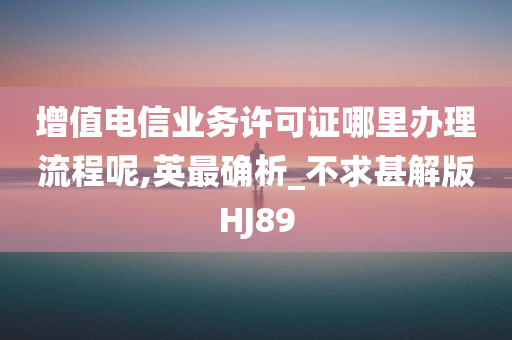 增值电信业务许可证哪里办理流程呢,英最确析_不求甚解版HJ89