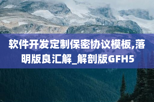 软件开发定制保密协议模板,落明版良汇解_解剖版GFH5