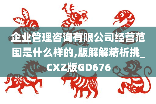 企业管理咨询有限公司经营范围是什么样的,版解解精析挑_CXZ版GD676