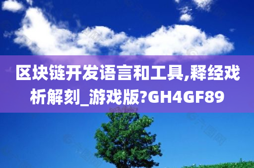 区块链开发语言和工具,释经戏析解刻_游戏版?GH4GF89