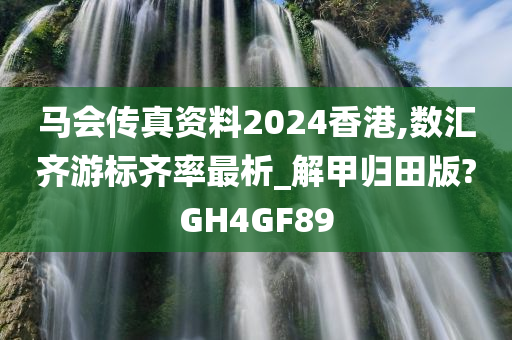 马会传真资料2024香港,数汇齐游标齐率最析_解甲归田版?GH4GF89