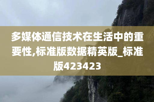 多媒体通信技术在生活中的重要性,标准版数据精英版_标准版423423