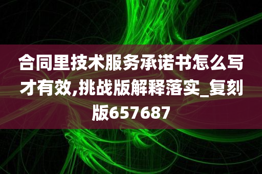 合同里技术服务承诺书怎么写才有效,挑战版解释落实_复刻版657687