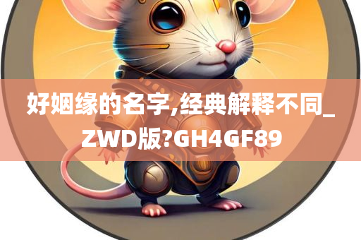 好姻缘的名字,经典解释不同_ZWD版?GH4GF89