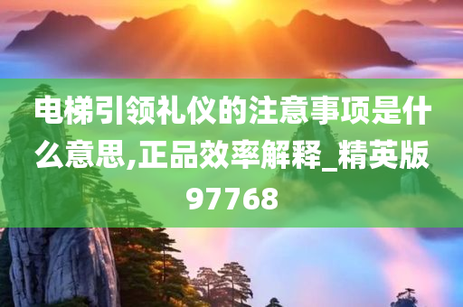 电梯引领礼仪的注意事项是什么意思,正品效率解释_精英版97768