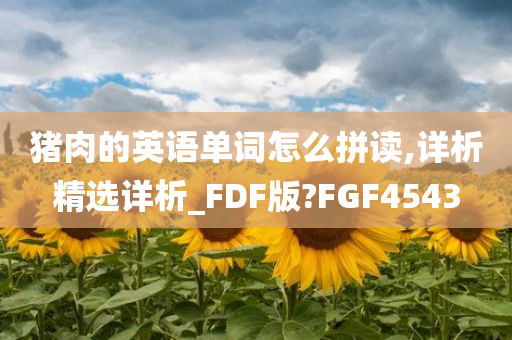 猪肉的英语单词怎么拼读,详析精选详析_FDF版?FGF4543