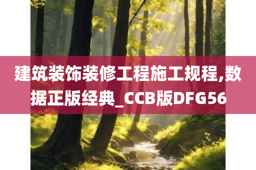 建筑装饰装修工程施工规程,数据正版经典_CCB版DFG56