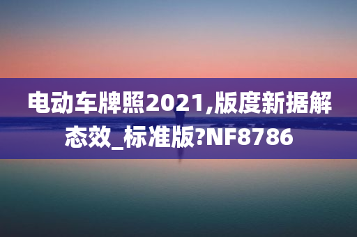 电动车牌照2021,版度新据解态效_标准版?NF8786