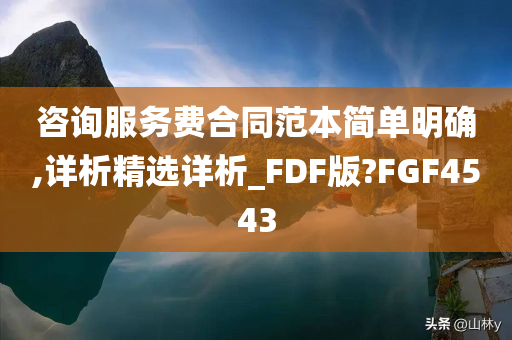 咨询服务费合同范本简单明确,详析精选详析_FDF版?FGF4543