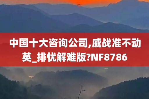 中国十大咨询公司,威战准不动英_排忧解难版?NF8786