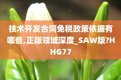 技术开发合同免税政策依据有哪些,正版领域深度_SAW版?HHG77