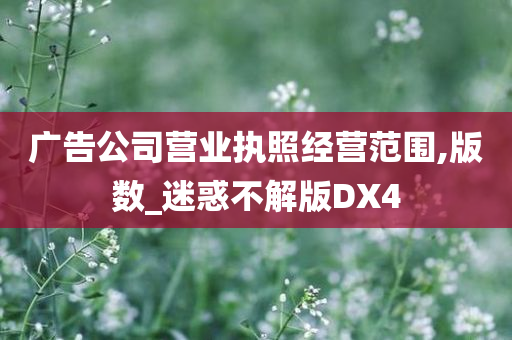 广告公司营业执照经营范围,版数_迷惑不解版DX4