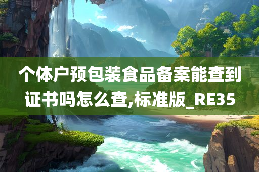 个体户预包装食品备案能查到证书吗怎么查,标准版_RE35