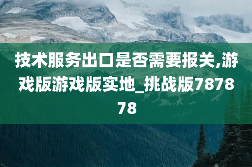 技术服务出口是否需要报关,游戏版游戏版实地_挑战版787878