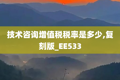 技术咨询增值税税率是多少,复刻版_EE533