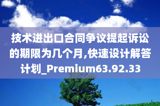 技术进出口合同争议提起诉讼的期限为几个月,快速设计解答计划_Premium63.92.33